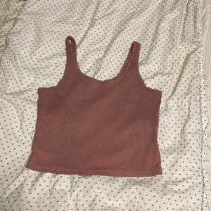 pink lace trimmed tank!